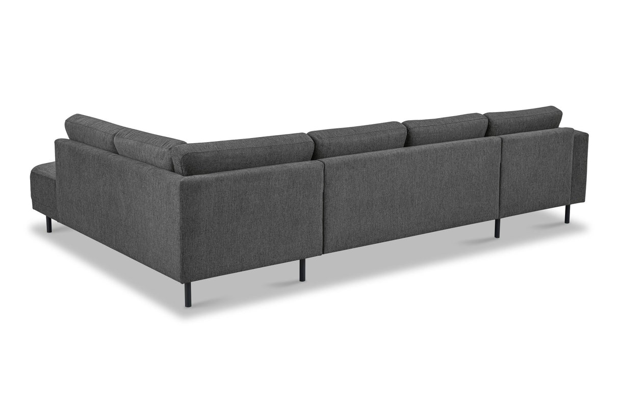 Divano angolare moderno U-Sofa in tessuto antracite - destro - 310x197x142 cm - Aniko