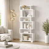 Boekenkasten - Design vakkenkast wit melamine Blok 60x165x19,5 cm - Dimehouse
