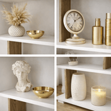 Boekenkasten - Design vakkenkast wit met walnoot melamine Blok 60x165x19,5 cm - Dimehouse