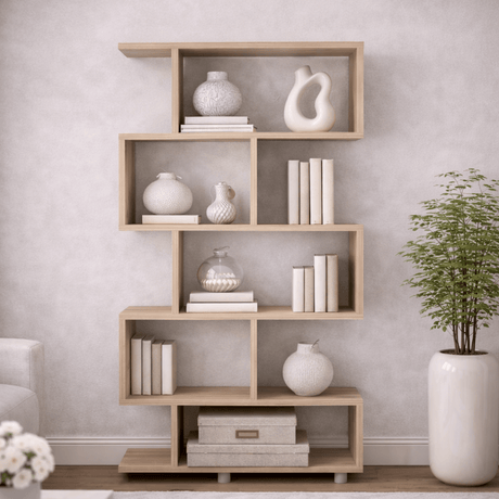 Libreria a S melaminico rovere Elif 90x156x20 cm