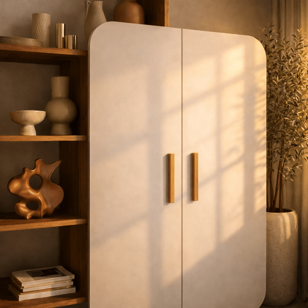 Libreria scandinava melaminico bianco noce Form 90x132x32 cm