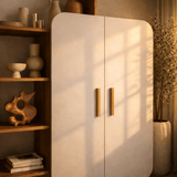 Libreria scandinava melaminico bianco noce Form 90x132x32 cm
