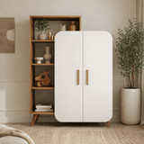 Libreria scandinava melaminico bianco noce Form 90x132x32 cm
