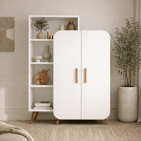 Libreria scandinava melaminico bianco Form 90x132x32 cm