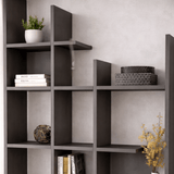 Boekenkasten - Boekenkast antraciet melamine Manco 122x188x25,5 cm - Dimehouse
