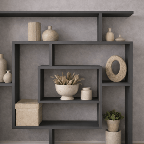 Libreria Maze Melaminico Antracite 125x129x22 cm