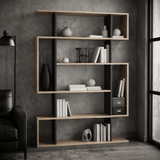 Boekenkasten - Boekenkast Mito Sonoma Eik Antraciet Melamine 110x161x25,5 cm - Dimehouse