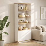 Libreria Nautica Pino Atlantico Melaminico Bianco 75x168,3x26,8 cm