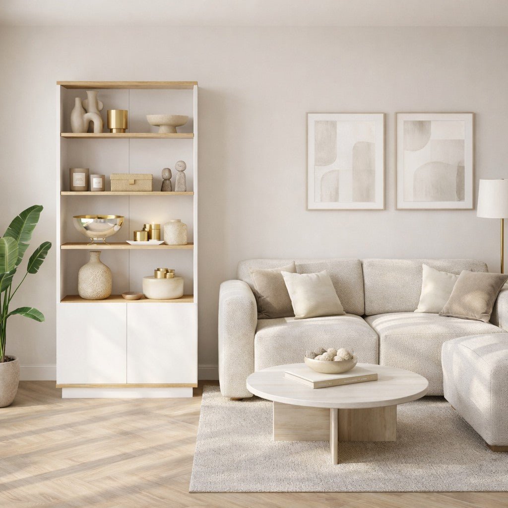 Libreria Nautica Pino Atlantico Melaminico Bianco 75x168,3x26,8 cm