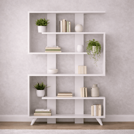 Libreria Rain Bianco Melaminico 120x162x20 cm