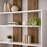 Boekenkasten - Boekenkast Rain Wit Walnoot Melamine 120x162x20 cm - Dimehouse