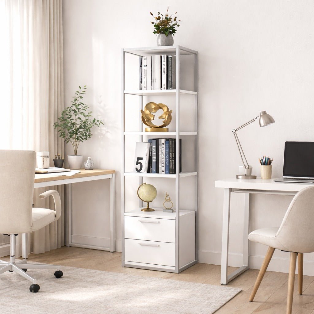 Libreria Robbins White Melaminico Bianco 39x160x39 cm