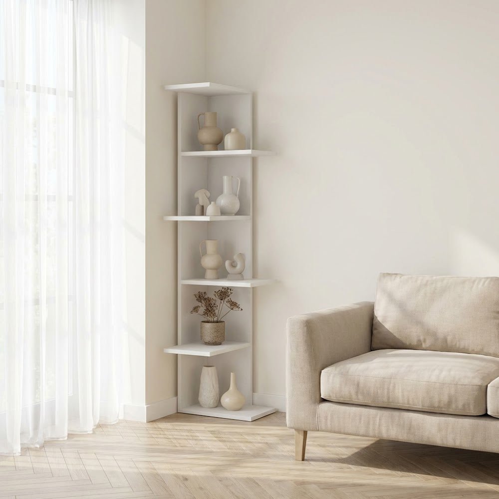 Libreria Saso Melaminico Bianco 37x141x24 cm