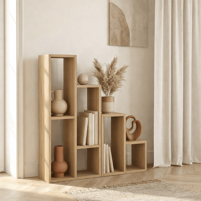 Boekenkasten - Modulaire vakkenkast eiken melamine Sule 42x89x20 cm - Dimehouse
