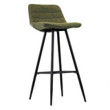 Sgabello da bar industriale in tessuto microfibra Kenton verde - Altezza seduta 76 cm
