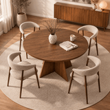 Tavolo da pranzo rotondo Noce Mary - 125 cm