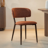Eetkamerstoelen-Japandi Eetkamerstoel Yura Koper - Walnootlook Frame-Dimehouse
