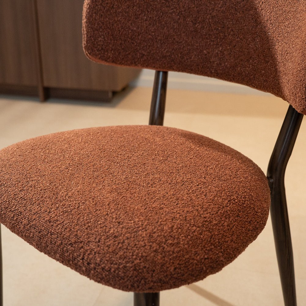 Eetkamerstoelen-Japandi Eetkamerstoel Yura Koper - Walnootlook Frame-Dimehouse