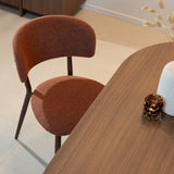 Eetkamerstoelen-Japandi Eetkamerstoel Yura Koper - Walnootlook Frame-Dimehouse