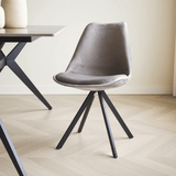 Sedia per sala da pranzo Jace Velvet Grey - Senza braccioli