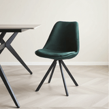 Sedia per sala da pranzo Jace Velvet Green - Senza braccioli in un arredamento moderno