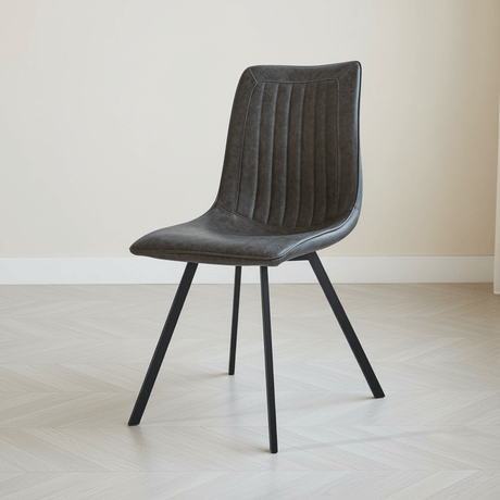 Sedia per sala da pranzo Jimmy PU pelle artificiale antracite