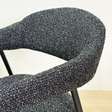 Meubelsets - Complete Meubelset: Lea Eettafel Sintered Stone Marmerlook Travertine - Eiken Frame + 4x Lisa Eetkamerstoelen Bouclé Zwart - Dimehouse