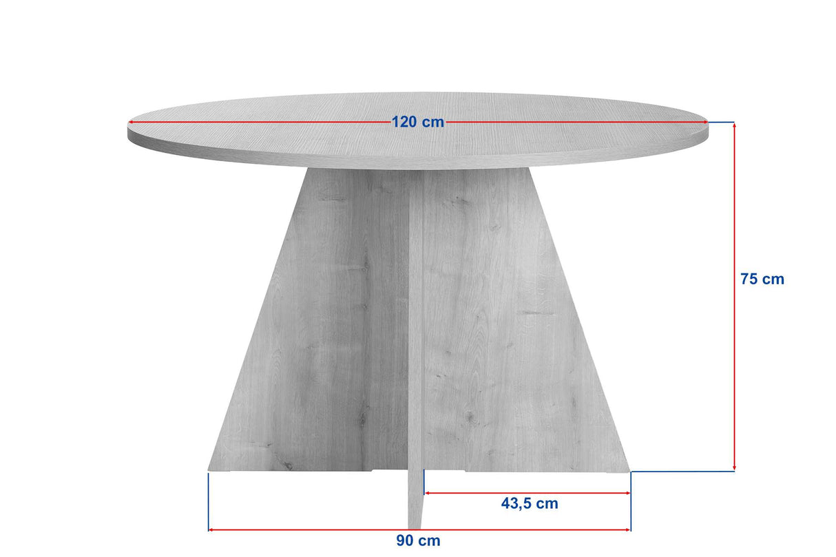 Tavolo da pranzo rotondo Mary in melaminico pino - 125 cm
