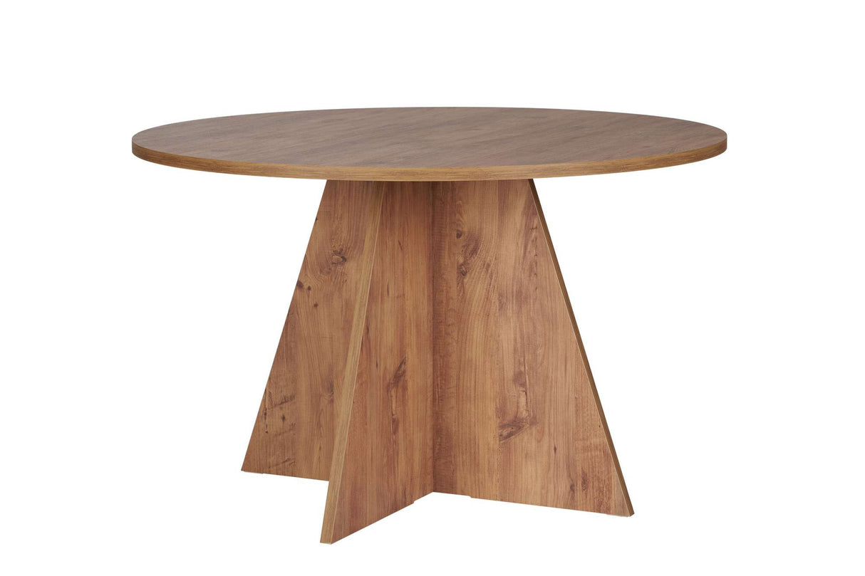 Tavolo da pranzo rotondo Mary in melaminico pino - 125 cm