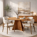 Tavolo da pranzo rotondo Mary in melaminico pino - 125 cm