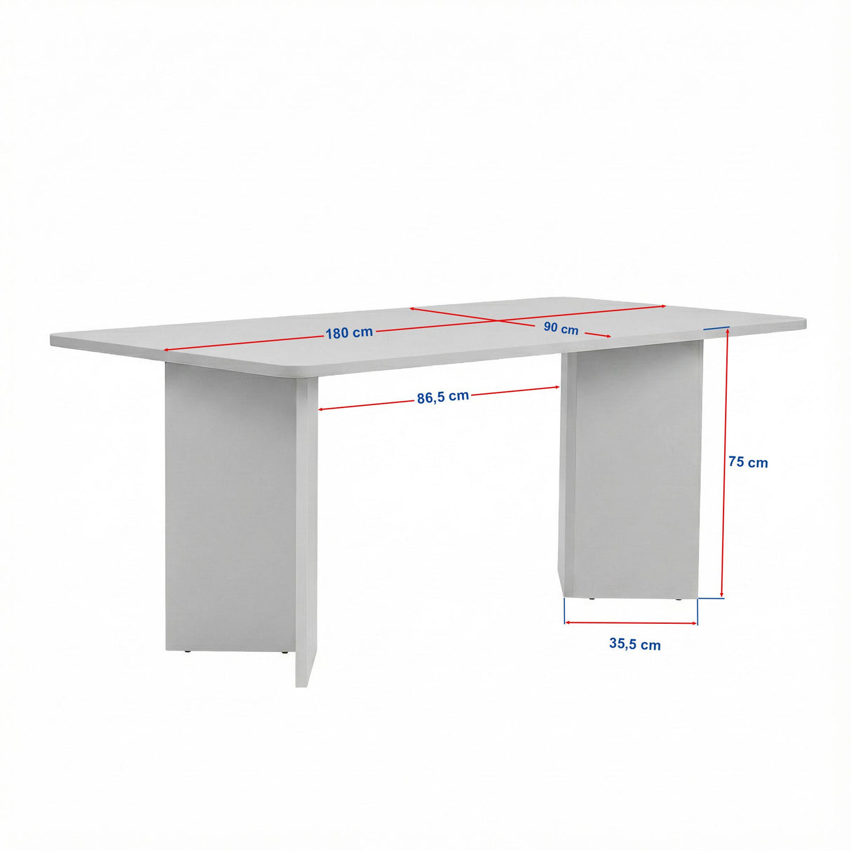 Eettafels - Eettafel Wit Melamine rechthoekig 180x89,5x75 cm - Linova - Dimehouse