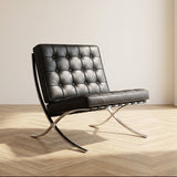 Poltrona Expo in pelle nera premium foto atmosferica in interni moderni