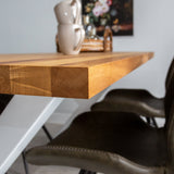 Eettafels - Eettafel Rover Eikenhout X - poot Wit - Dimehouse
