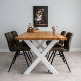Eettafels - Eettafel Rover Eikenhout X - poot Wit - Dimehouse