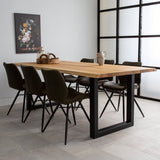 Eettafels - Eettafel Revi Eikenhout - Boomstamvorm - Zwarte U - poot - Dimehouse