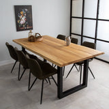 Eettafels - Eettafel Revi Eikenhout - Boomstamvorm - Zwarte U - poot - Dimehouse