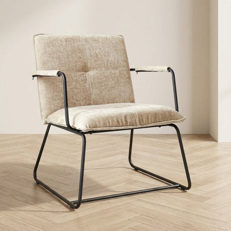 Poltrona Hailey foto d'atmosfera in ciniglia beige in un interno moderno