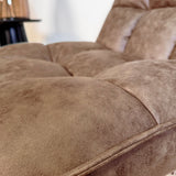 Fauteuils - Industriële draaifauteuil cognac eco - leer 360° draaibaar Yuki - Dimehouse