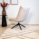 Fauteuils - Scandinavische draaifauteuil beige bouclé stof 360° draaibaar Yuki - Dimehouse