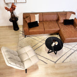 Fauteuils - Scandinavische draaifauteuil beige bouclé stof 360° draaibaar Yuki - Dimehouse