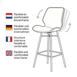 Sgabello da bar industriale Beau in ecopelle nera - altezza seduta 62 cm - senza braccioli