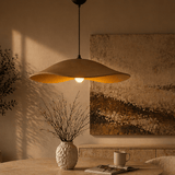 Hanglampen - Hanglamp beige carbon betonnen kap - 58 cm - Flowing - Dimehouse