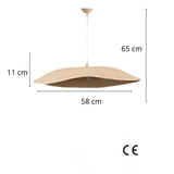 Hanglampen - Hanglamp beige carbon betonnen kap - robuust - 58 cm - Flowing - Dimehouse