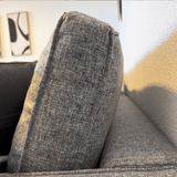 Divano angolare in tessuto nudo grigio - cinque persone
