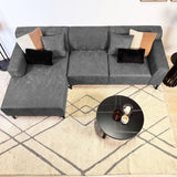 Banken - Hoekbank met compacte lounge antraciet microvezel Davidson - links - Dimehouse