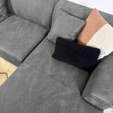 Banken - Hoekbank met compacte lounge antraciet microvezel Davidson - rechts - Dimehouse