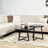 Divano angolare con chaise longue in tessuto ciniglia beige Manon - sinistra