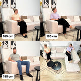 Divano angolare con chaise longue in tessuto ciniglia tortora Manon - destra