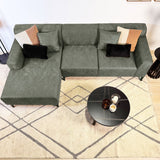 Divano angolare con divano lounge compatto in microfibra verde Davidson - sinistra