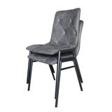 Eetkamerstoelen - Eetkamerstoel Noan Microvezel Antraciet - Zonder Armleuningen - Dimehouse